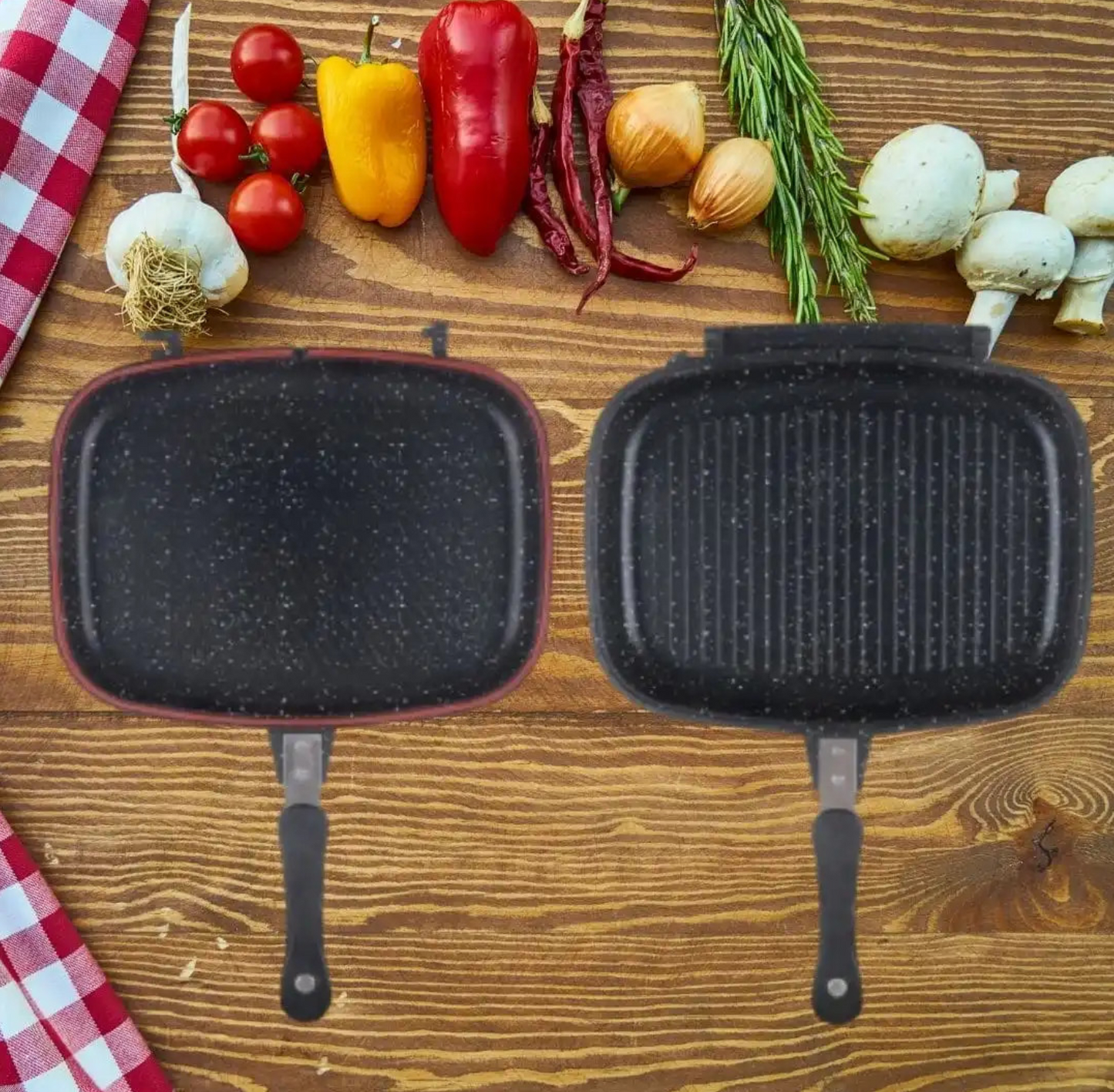 NOU:Tigaie dubleta grill, antiaderenta, 36 x 20 cm