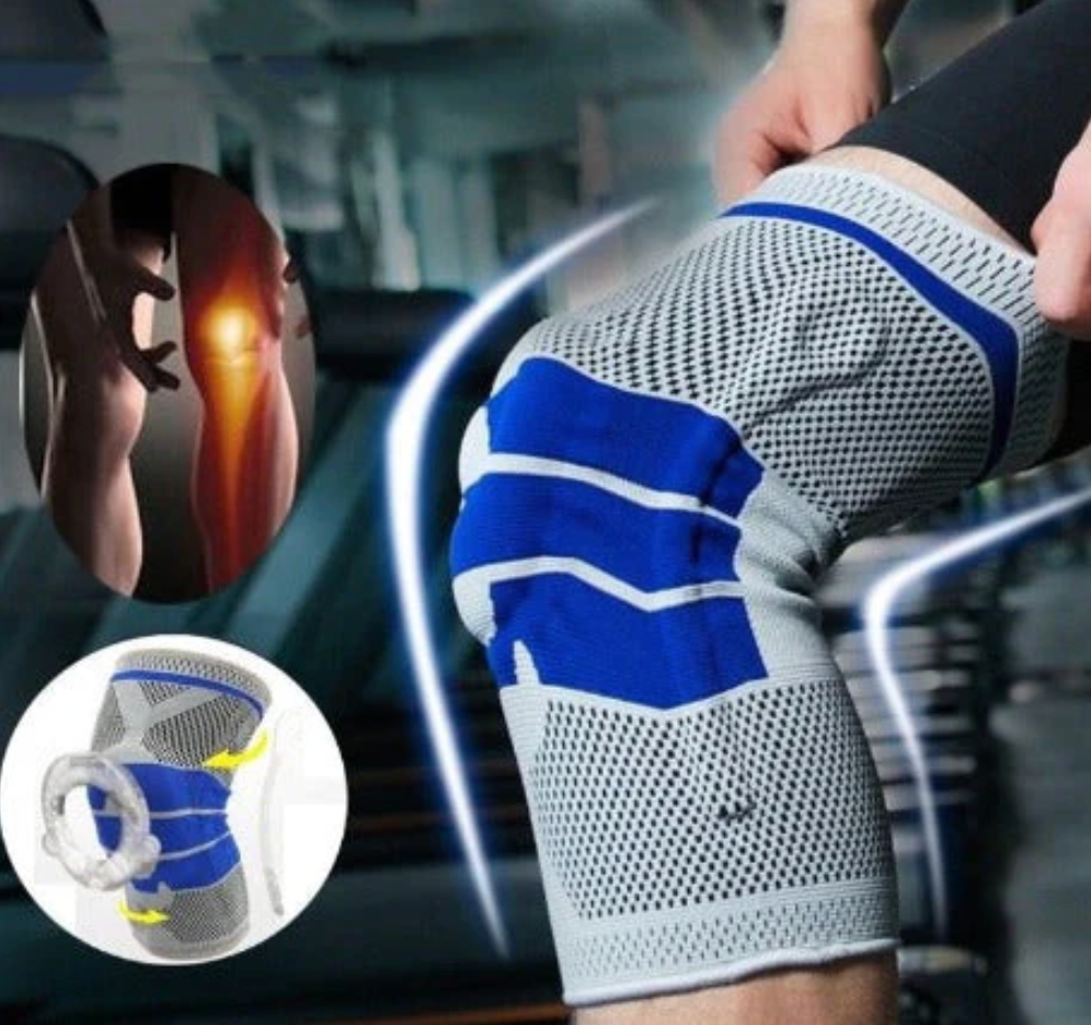 Genunchiera din Material Respirabil, Potrivita Pentru Activitati Sportive, cu Arcuri Metalice Si Pernita Silicon