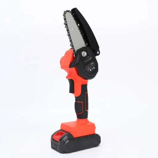 WOW: LICHIDARE STOC: Mini Fierastrau Electric Cu Acumulatori 24V, 2x Baterie + 2x Lant + 2x Lama, 4 Inch + CADOU pila 25cm+CADOU Cutie De Depozitare