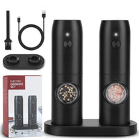 Set 2 Rasnite Electrice pentru sare, piper sau condimente, Indicator Led