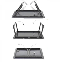 Masa pliabila pentru laptop cu suport pentru pahar, reglabila pe inaltime 5 pozitii, 55.3 x 24 x 32 cm, negru