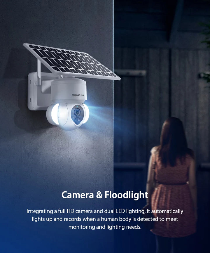 Camera IP Exterioara 5G cu Panou Solar, Slot SIM, Rezolutie 4K Viziune Nocturnă IR, 3.0MP, Andowl