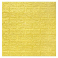 Set 15 x GALBEN Tapet 3D Autoadeziv, Design Caramida, Rezistent La Apa, Usor De Curatat, Dimensiuni 77x70cm