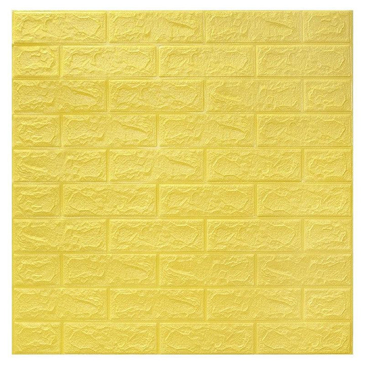 Set 15 x GALBEN Tapet 3D Autoadeziv, Design Caramida, Rezistent La Apa, Usor De Curatat, Dimensiuni 77x70cm