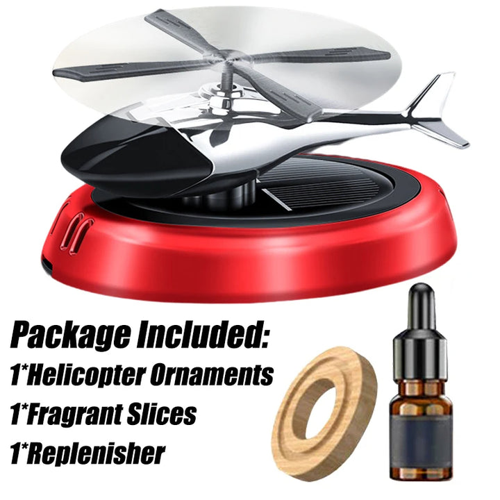 Odorizant Auto Cu Alimentare Solara, Baza Anti-derapanta, Ulei Esential, model Elicopter