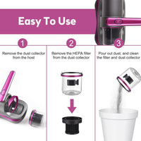 Aspirator portabil Antiacarieni si Praf cu acumulator, 50 W, tehnologie UV-C