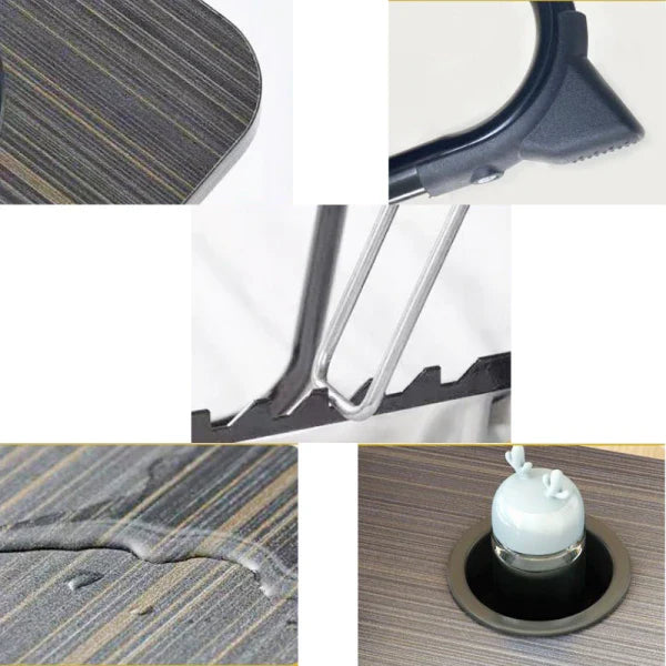 Masa pliabila pentru laptop cu suport pentru pahar, reglabila pe inaltime 5 pozitii, 55.3 x 24 x 32 cm, negru