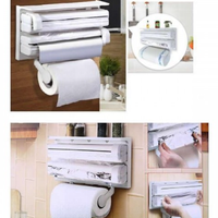 Dispenser triplu de bucatarie pentru hartie, folie aluminiu si folie stretch