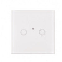 Intrerupator touch dublu WI-FI, cu panou de sticla, alb