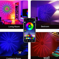 Banda de artificii led RGB, Bomstom, Bluetooth/USB, control prin telecomanda/telefon, sincronizare audio, 200 de efecte lumini dinamice