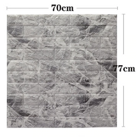 Set 8 x Tapet 3D, autoadeziv/autocolant, spuma moale, design modern, pentru interior, usor de curatat, rezistent la apa, dimensiuni 70 cm x 77 cm x 0,3 cm, design marmura, Alb/Negru