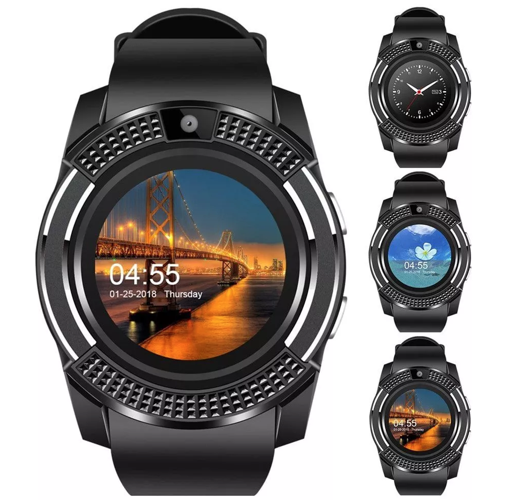Ceas Smartwatch V8 Negru HandsFree Bluetooth 3.0 SIM Android