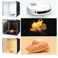 Cub foto portabil iluminat LED, cu accesorii incluse