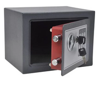 **Seif metalic din otel cu inchidere electronica si cheie, 23 x 17 x 17 cm