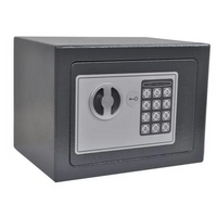 **Seif metalic din otel cu inchidere electronica si cheie, 23 x 17 x 17 cm