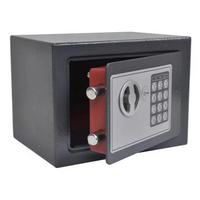 **Seif metalic din otel cu inchidere electronica si cheie, 23 x 17 x 17 cm