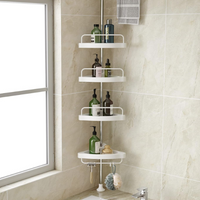 **Etajera colt pentru baie si dus, 4 sau 5 rafturi, inaltime reglabila 260cm, montare pe colt