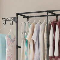 **Suport pentru umerase stander haine, 8 rafturi, 8 carlige, 175 cm