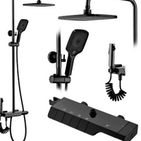 **Set baterie coloana de dus cu afisaj led si termostat, 4 in 1, Premium