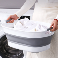 **Cos de rufe, lighean silicon pliabil, 38L, alb/gri