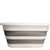 **Cos de rufe, lighean silicon pliabil, 38L, alb/gri