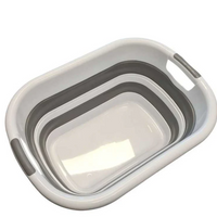 **Cos de rufe, lighean silicon pliabil, 38L, alb/gri