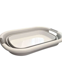 **Cos de rufe, lighean silicon pliabil, 38L, alb/gri