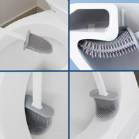 **Perie pentru WC din silicon cu cap flexibil