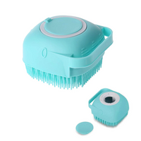 **Burete de baie din silicon, Mini Soft Brush, cu rezervor pentru gel de dus / sampon