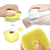 **Burete de baie din silicon, Mini Soft Brush, cu rezervor pentru gel de dus / sampon