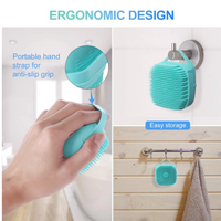 **Burete de baie din silicon, Mini Soft Brush, cu rezervor pentru gel de dus / sampon