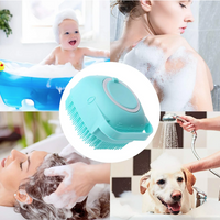 **Burete de baie din silicon, Mini Soft Brush, cu rezervor pentru gel de dus / sampon