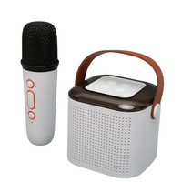 **Boxa karaoke cu microfon wireless, difuzor portabil cu lumina RGB LED, alb