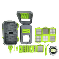 **Razatoare multifunctionala pentru fructe si legume, 22 piese, lame din otel inoxidabil