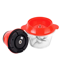 **Tocator electric carne si legume, 4 lame inox, 2 viteze, capacitate 2 litri, bol sticla