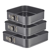 **Set 3 tavi forma patrata pentru prajituri sau tort cu fund detasabil