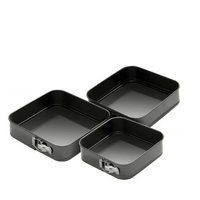 **Set 3 tavi forma patrata pentru prajituri sau tort cu fund detasabil