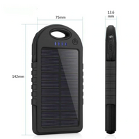 **Baterie externa cu incarcare solara, 5000 mAh, 2 x USB