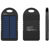 **Baterie externa cu incarcare solara, 5000 mAh, 2 x USB