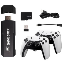 **Consola tip stick cu jocuri retro, 20.000 de Jocuri Video, 9 emulatoare, 64 GB, 2 x controller Wireless 2.4GHz 4K Ultra game