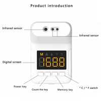 **Termoscanner digital K3S non contact cu infrarosu, termometru cu scanare rapida 0,5 S, de perete, afisaj LCD, memorie