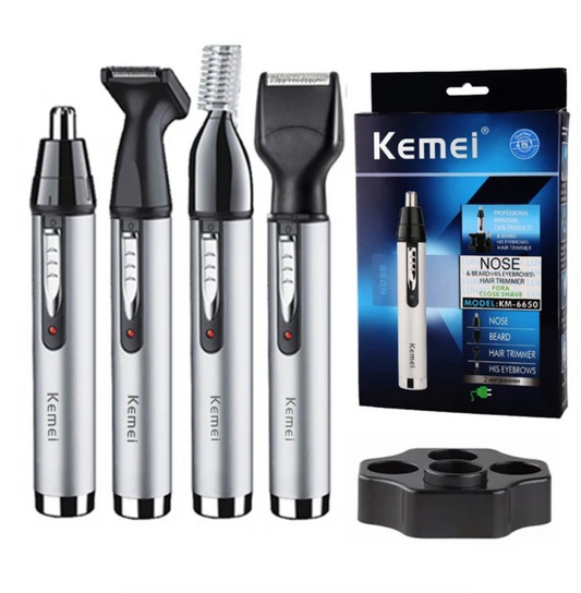 **Trimmer barbati 4 în 1 pentru barba, perciuni, nas si sprancene, Kemei KM-6650