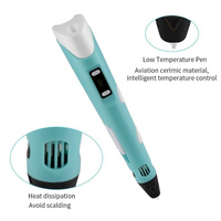 **Creion pentru Desenat In Spatiu 3D, Pentru Incepatori, Cu Afisaj Si Filamente Multicolore