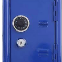 **Pusculita copii model seif metalic 12x10x18cm