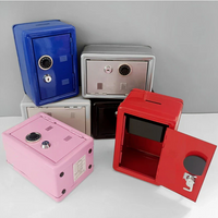 **Pusculita copii model seif metalic 12x10x18cm