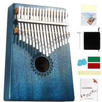 **Instrument muzical din lemn cu incinta si 17 note, Kalimba, mini-pian