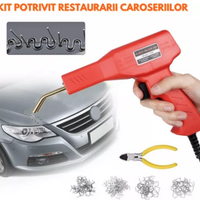 **Trusa aparat sudat plastic, pistol profesional pentru lipit/sudat plastic, kit pentru repararea fisurilor din plastic, polipropilena, 200 capse de intarire, putere 50W