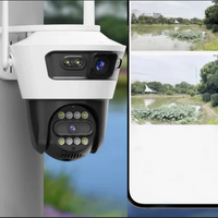 **Camera dubla 6MP Night Vision Wifi, Jortan Full HD 4K cu Alarma Integrata, Detectare Umana si Recunoastere Faciala