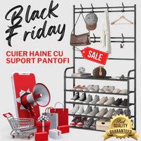 **Cuier haine cu suport pantofi, 5 rafturi, 165 cm