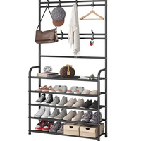 **Cuier haine cu suport pantofi, 5 rafturi, 165 cm